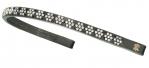 Browband, narrow leather with clear Swarovski crystals