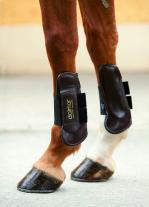 Leather Open Fronted Horse Showjumping boots- front