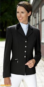 Skarlett Brown Pinstripe Show Jacket - velvet collar